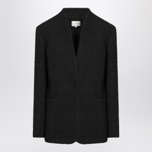 LouLou De Saison Black single-breasted bouclé jacket