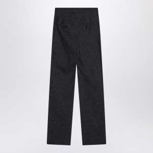 Max Mara Midnight blue trousers in cotton denim effect - Img 2