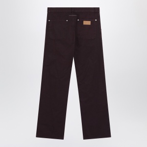 MM6 Maison Margiela Burgundy cotton trousers - Img 2