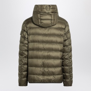 Moncler Short zip-up puffer in khaki - Img 2