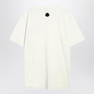 Moncler White cotton T-shirt with three-dimensional logo - Img 2