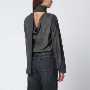 Our Legacy Dark grey cotton and wool blouse - Img 2