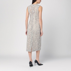 P.A.R.O.S.H. Light grey lace midi dress - Img 2
