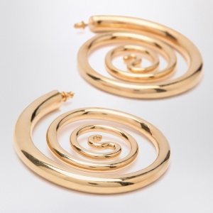 Panconesi Spiral Serpent Hoops gold earrings - Img 2