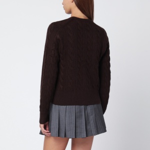 Polo Ralph Lauren Brown cable-knit wool and cashmere cardigan - Img 2