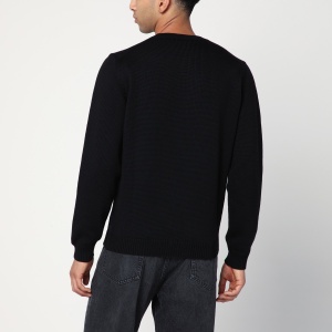 Roberto Collina Black crew neck wool sweater - Img 2