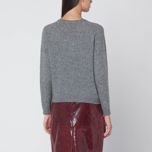 Roberto Collina Gray wool V-neck sweater - Img 2