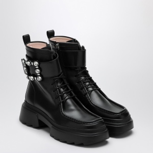 ROGER VIVIER Black leather lace-up boot - Img 2