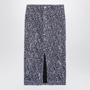 ROTATE Birger Christensen Sequined midi skirt with purple print - Img 2