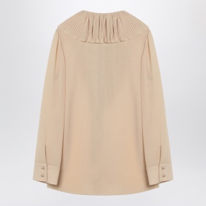 Saint Laurent Beige ruffled blouse in silk - Img 2