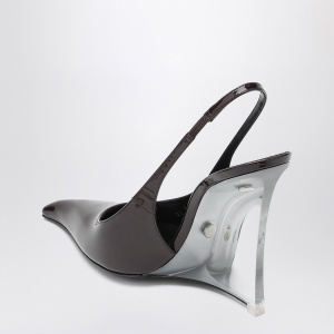 Saint Laurent Brown shiny leather wedges - Img 2