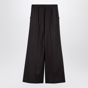 Stella McCartney Dark chocolate wide leg pants in wool - Img 2