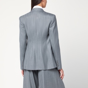 THE ANDAMANE Shannon grey pinstriped double-breasted jacket - Img 2