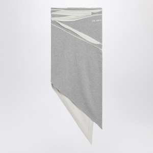 The Attico Asymmetric grey mélange cotton skirt