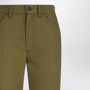 The Attico Military green wool gabardine trousers - Img 2