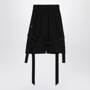 The Attico Wide black cotton Bermuda shorts - Img 2