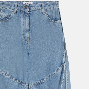 The Attico Wide light blue jeans with ribbons - Img 2