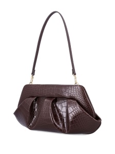 Themoire' Emera croco-embossed pleated clutch - Img 2