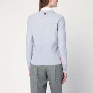 Thom Browne Light grey cardigan in cotton and silk - Img 2