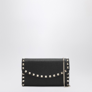 Valentino Garavani Black Rockstud crossbody wallet