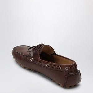 Valentino Garavani Brown leather moccasin driver Fantaway - Img 2