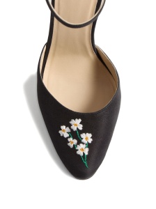 Valentino Garavani Hi Dolly Pumps In Fabric With Floral Embroidery 105mm - Img 3