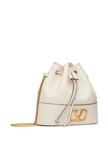 Valentino Garavani Mini Bucket Bag With Chain Vlogo Signature In Nappa Leather - Img 4