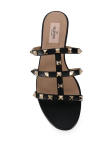 Valentino Garavani Rockstud Low Slide Sandal in Calfskin - Img 4