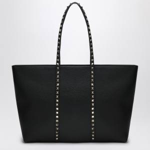 Valentino Garavani Rockstud medium tote bag in black leather - Img 2