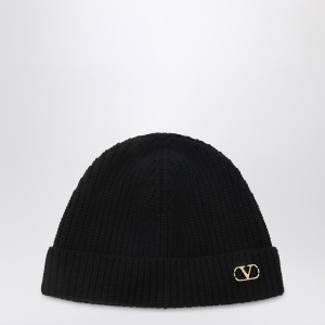 Valentino Garavani VLogo Signature beanie black in cashmere