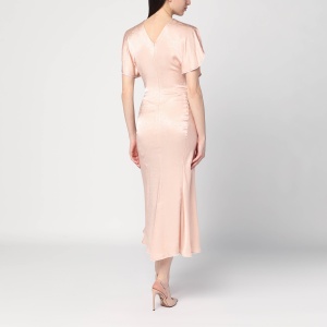 Victoria Beckham Light pink damask dress with gathering - Img 2