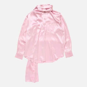 Acne Studios Pink satin shirt with foulard