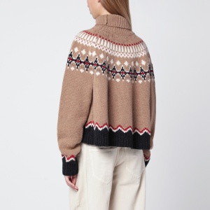 Alanui Beige Fair Isle patterned turtleneck jumper - Img 2