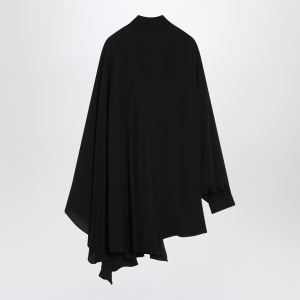 Balenciaga Asymmetric black silk blouse with scarf - Img 2
