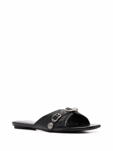 Balenciaga Cagole leather sandals - Img 4