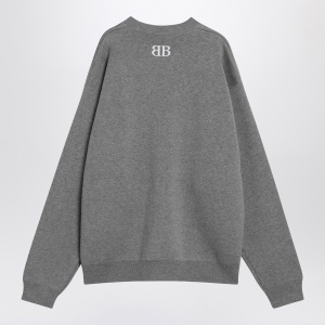 Balenciaga Grey cotton sweater with logo - Img 2