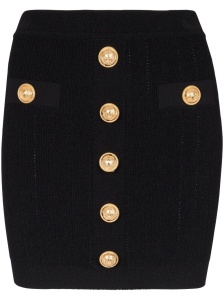 Balmain Button-detail knitted miniskirt