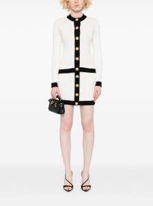 Balmain Button-embellished ribbed-knit mini skirt - Img 3