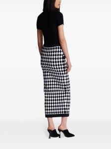 Balmain Diamond-intarsia knitted midi skirt - Img 3