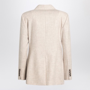 Brunello Cucinelli Beige double-breasted jacket in wool and cashmere - Img 2