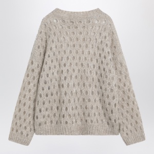 Brunello Cucinelli Beige openwork mohair-blend sweater - Img 2
