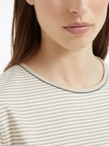 Brunello Cucinelli Cotton Stripe T-Shirt - Img 4