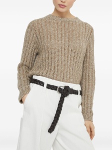 Brunello Cucinelli Dazzling Rib sweater in Soft wool, cashmere and mohair - Img 3
