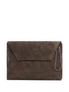 Brunello Cucinelli Suede envelope clutch bag