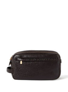 Brunello Cucinelli Textured grain leather beauty case with double zip - Img 3