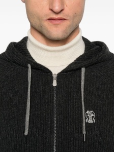 Brunello Cucinelli Zip-up hooded cardigan - Img 4