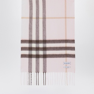 Burberry Pink cashmere scarf with Check pattern - Img 2