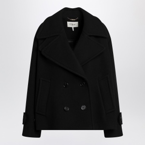 Chloé Double-breasted black coat in wool blend