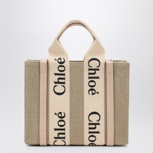 Chloé Woody little bag in beige canvas
