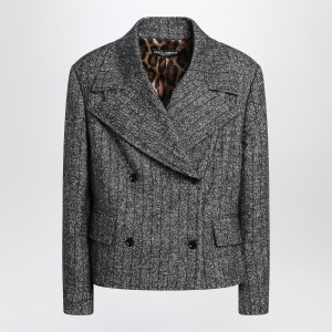 Dolce & Gabbana Dolce&Gabbana Dark grey short oversized striped jacket